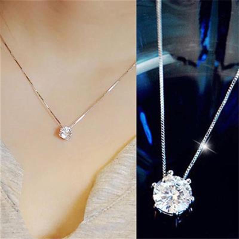 Women Fashion Simple Rhinestone Choker Necklace