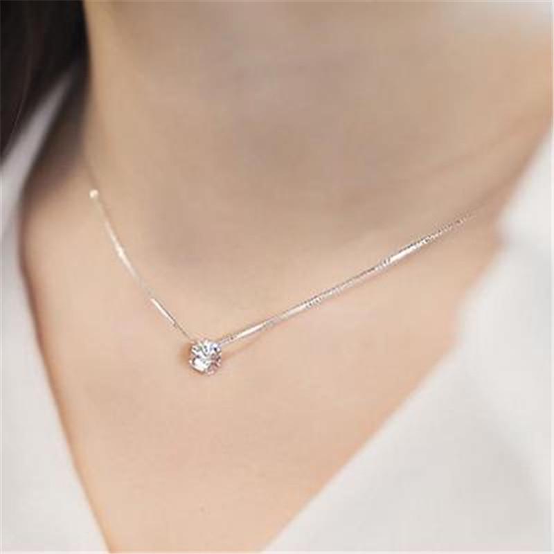 Women Fashion Simple Rhinestone Choker Necklace