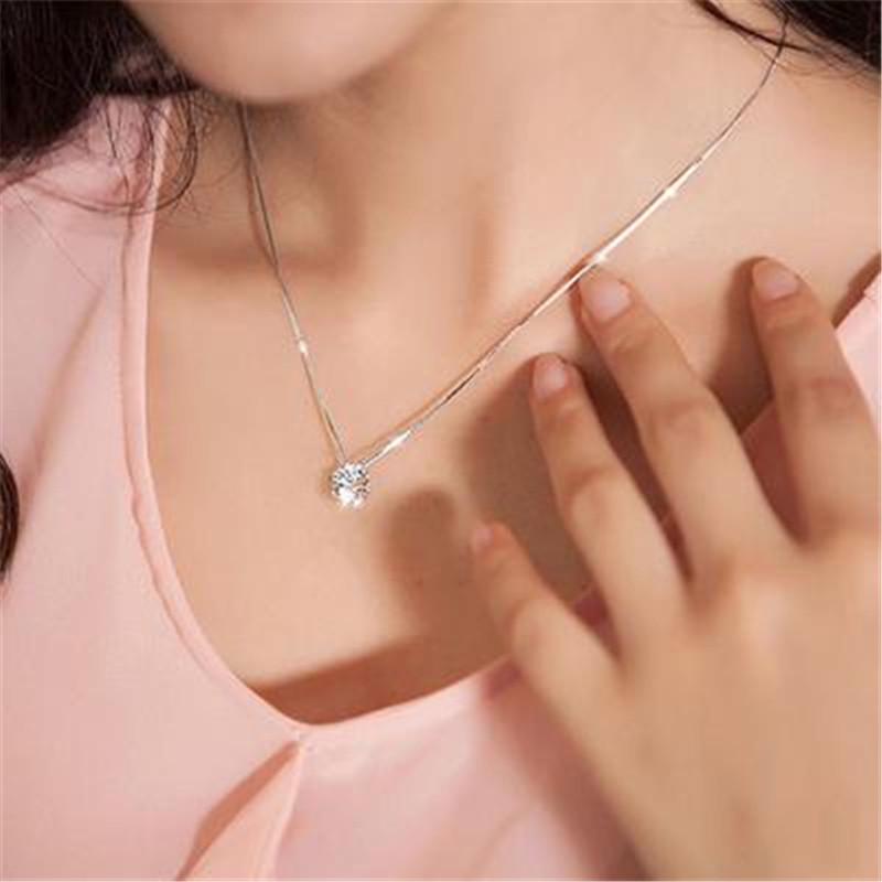 Women Fashion Simple Rhinestone Choker Necklace